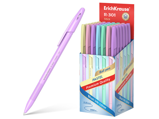 Ручка шариковая ErichKrauseR R-301 Pastel Stick 0.7, цвет чернил синий 55387