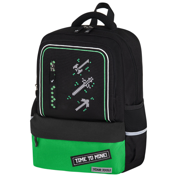 Рюкзак BRAUBERG STAR, 1 отделение, 5 карманов, "Digital tools", черный, 40x29x13 см, 273133