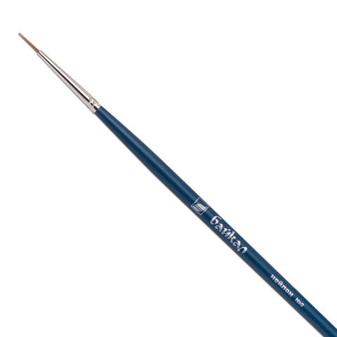Кисть художественная "Байкал" синтетика, круглая, №0, длинная ручка, шк08166