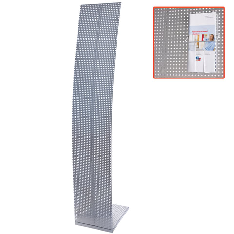 Стойка для реклам.мат. напольная без лотков ПАРУС-1 в1600*ш300*г360мм,хром(лотки290443-290445)