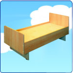 Кровать 1-но ярусная (ламинат, ДВП). Габариты: 1400*600*600мм. Цвет:бук