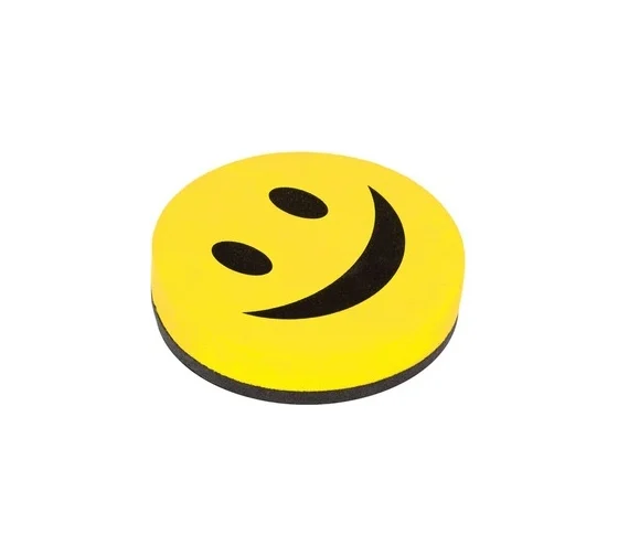 Стиратели магнитные для магнитно-маркерной доски, диаметр 90 мм, "Смайлик", КОМПЛЕКТ 3 ШТ., STAFF "B