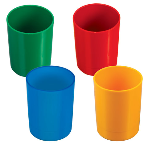 Подставка-органайзер (стакан для ручек), 4 цвета ассорти (кр.,син.,желт.,зел.,) СН01