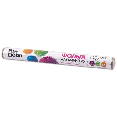 Фольга алюминиевая 30смх10м в ПВХ упаковке FUN CLEAN, 6774