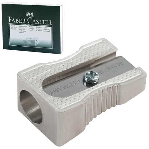 Точилка FABER-CASTELL металлическая, клиновидная, одно отверстие, 183100