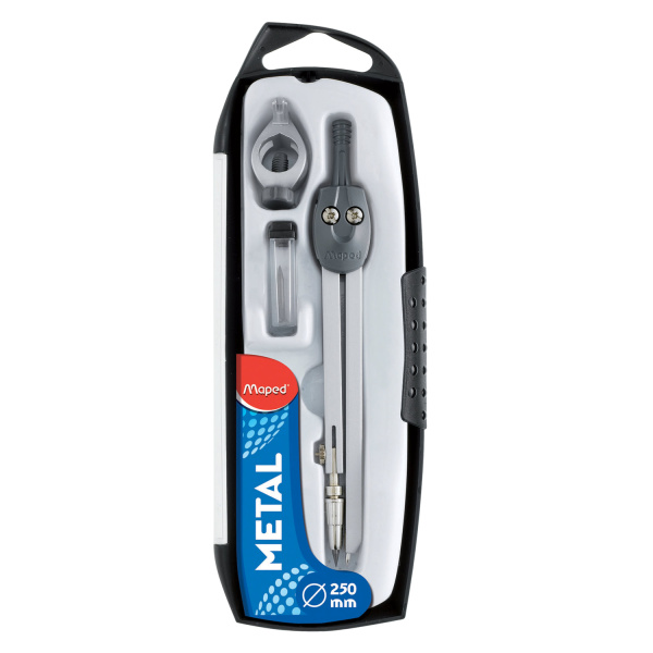 Готовальня MAPED (Франция) "Start", 3 предмета, ударопрочный пенал с подвесом, 197512