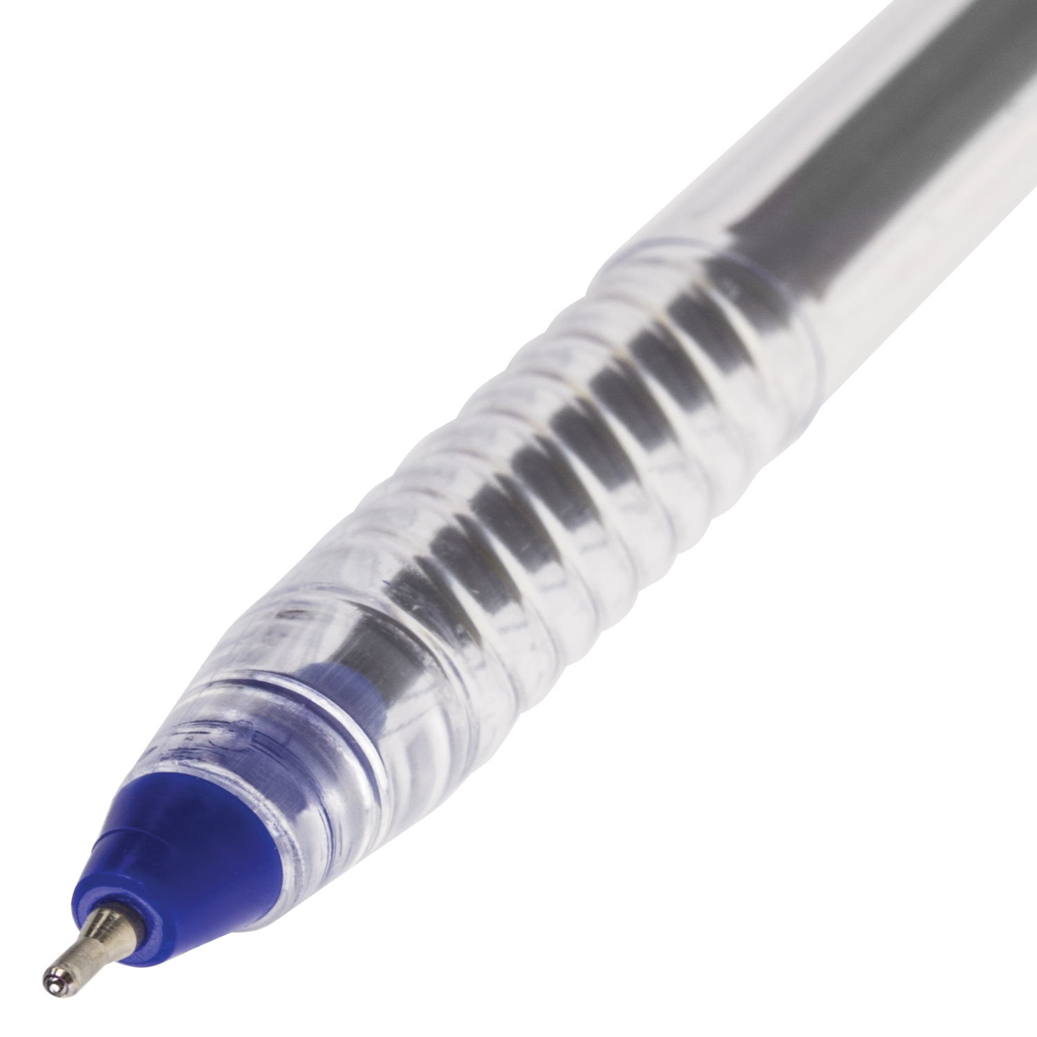 Ручка шариковая STAFF на масляной основе, корпус прозрачный, 141705, синяя