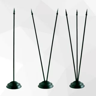 Флагшток мини, настольный на 3 флага, металл черный