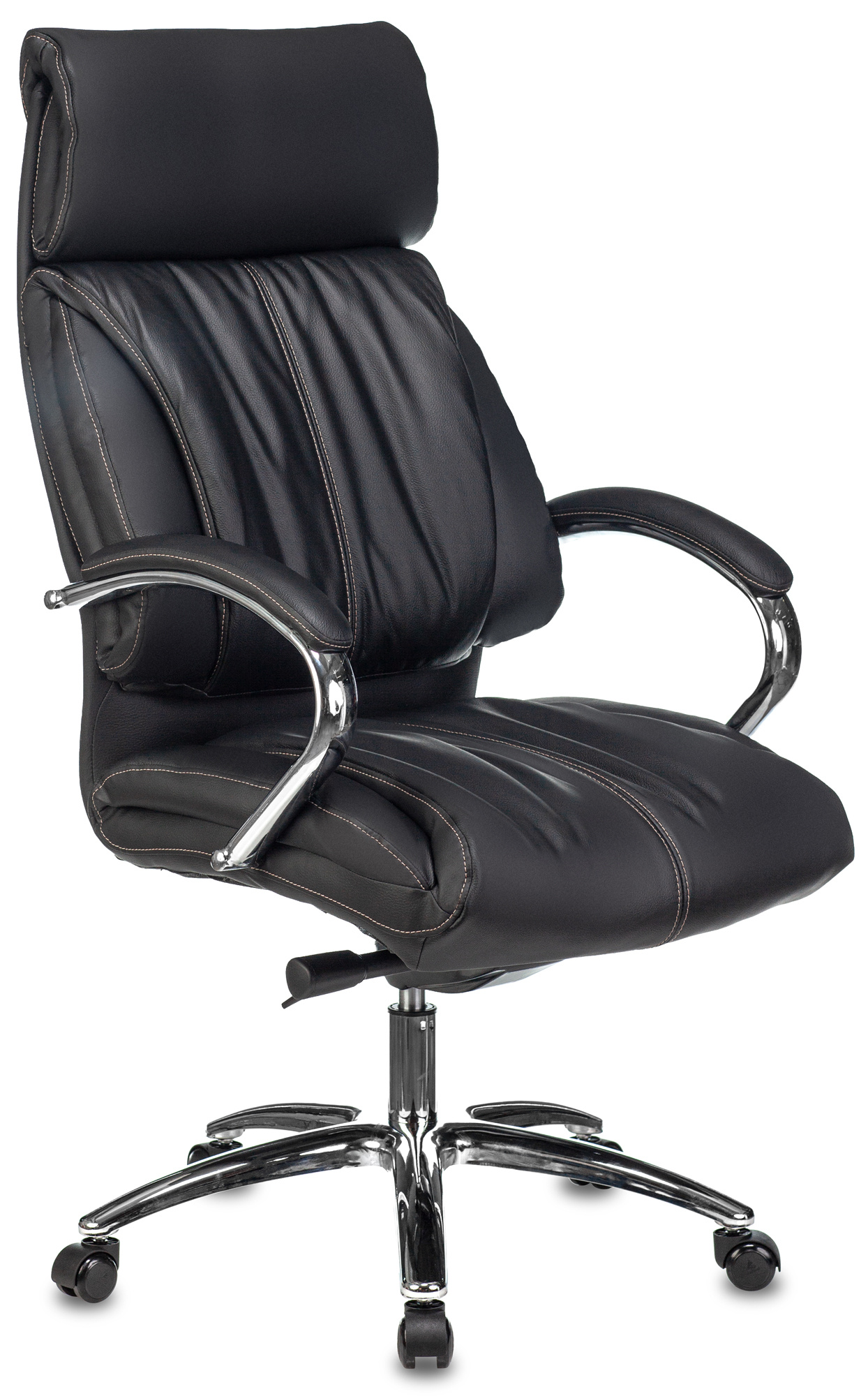 Кресло руководителя Бюрократ T-9904NSL черный кожа с подголов. крестовина металл хром