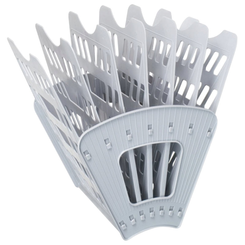 Лоток для бумаг СТАММ 7-ми секционный, 6 отделений, серый, ЛТ40