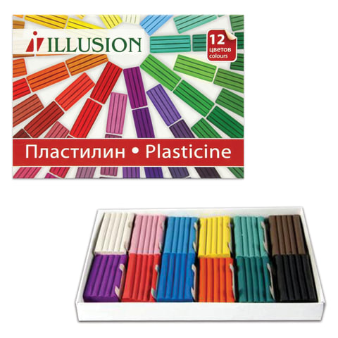 Пластилин ГАММА "Illusion", 12 цв., 168 г, 280003