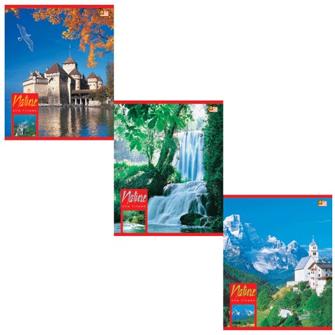 Тетрадь 48л. "Хатбер" (ВК), кл., мел. карт. обл., Пейзажи, 48Т5С1(Т32862)