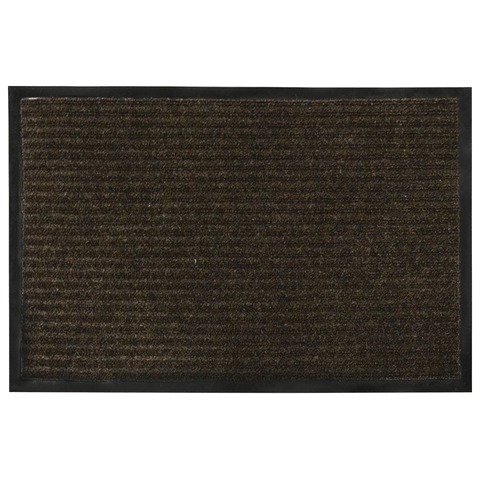 Коврик входной ворсовый влаго-грязезащитный VORTEX, 60х40 см, толщина 7 мм, коричневый, 22078