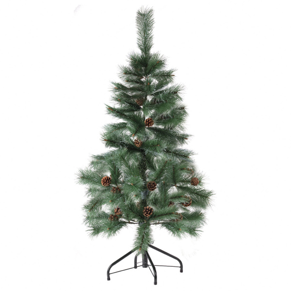 Ель новогодняя искусственная "Velvet Pinewood" 120 см, с инеем и шишками, ПВХ, ЗОЛОТАЯ СКАЗКА