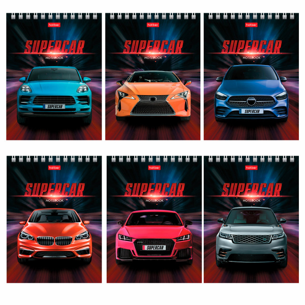 Блокнот А6,110*145,40л. "Хатбер",Машины,евроспираль,40Б6Гр(В12284)