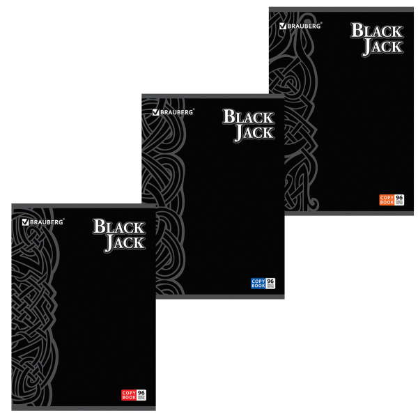 Тетрадь 96л. А4 BRAUBERG "Pro" офсет, кл., выб. лак Black Jack (Блэк Джэк) (3 вида), 401853