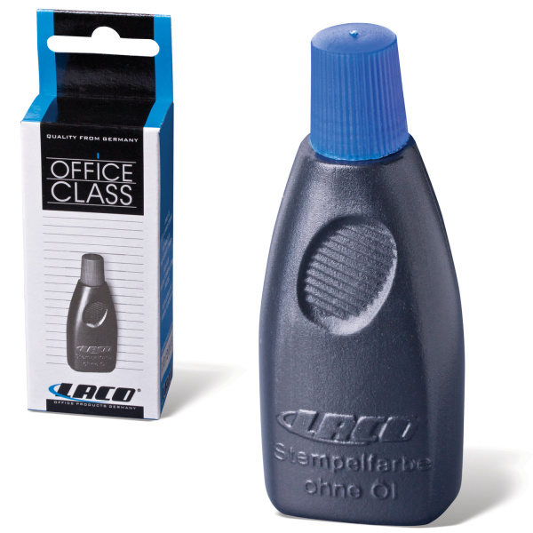 Краска штемпельная LACO (Германия) синяя 30 мл, на водной основе, SF30