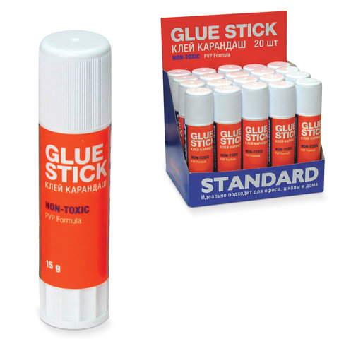 Клей-карандаш Globus "Стандарт" 15 г, РОССИЯ, 1012