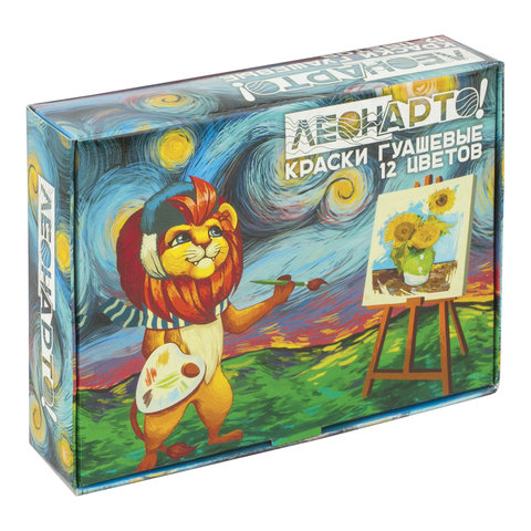 Гуашь POLIPAX 12 цветов х 10 мл, ш/к-40232