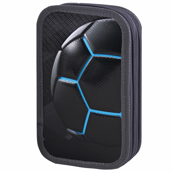 Пенал ЮНЛАНДИЯ, 2 отделения, ламинированный картон, конгрев, 19х11 см, Soccer ball, 270888