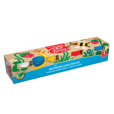 Пластилин на растительной основе ERICH KRAUSE Artberry "Modelling dough" 4цв,140г,карт.рукав,32711