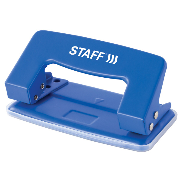 Дырокол STAFF "Эконом", металлический, на 10 листов, без линейки, синий, 224648