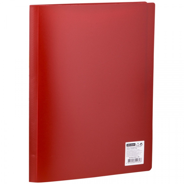 Папка с 20 вкладышами OfficeSpace, 16мм, 400мкм, красная