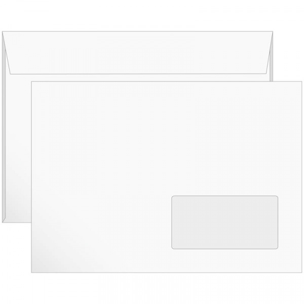 КОНВЕРТ С5 белый, с окном