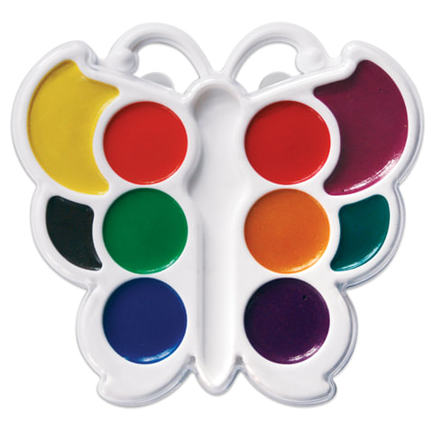 Краски акварельные фигурные ЛУЧ "Кроха",10цв, "Бабочка", медовые, пласт. кор, без кисти, 10С548-08