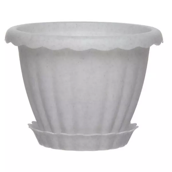 Кашпо "DALIA D260 6,5л с поддоном" мрамор