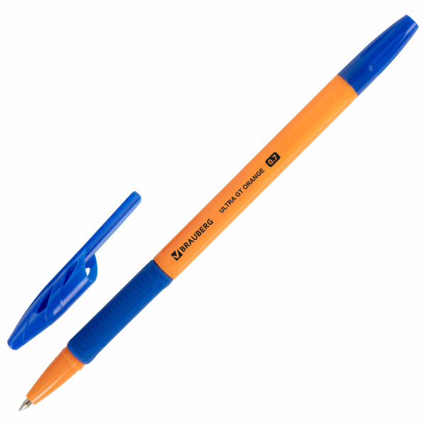 Ручка шариковая с грипом BRAUBERG "ULTRA GT ORANGE", СИНЯЯ, корпус оранжевый, линия 0,35 мм, 144052 Ручка шариковая с грипом BRAUBERG "ULTRA GT ORANGE", СИНЯЯ, корпус оранжевый, линия 0,35 мм, 144052