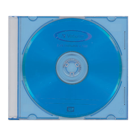 Диск DVD+RW(плюс) VERBATIM 4,7Gb 4x Color Slim Case 43297 (ш/к-2975)