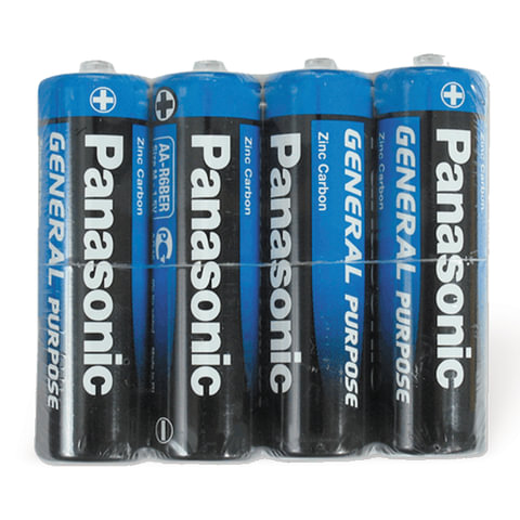 Батарейки, PANASONIC AA R6 (316), солевые, пальчиковые, в пленке, 1.5 В