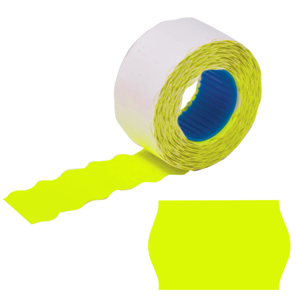 Этикетки PRIX 25*16мм BRAUBERG, КОМПЛЕКТ 5 рул. по 800 шт., волна, жел., (пистолет 290438), 123581