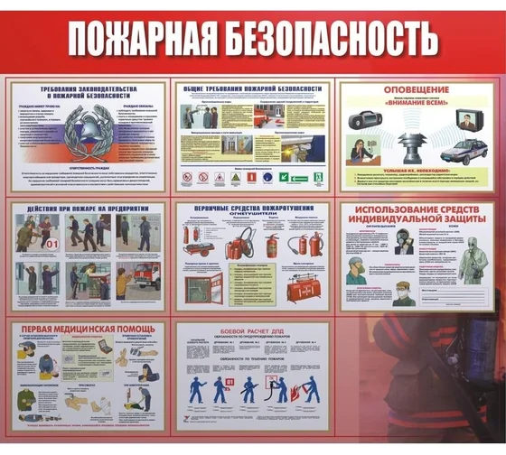 Стенд "Пожарная безопасность" 1,5 × 0,8 м