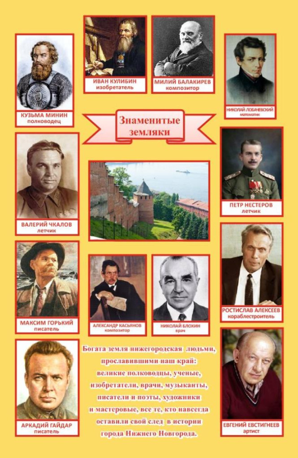 Стенд "Знаменитые земляки" 0,65*1м