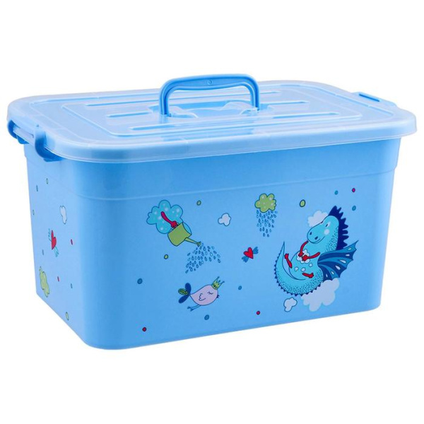 Ящик для игрушек "Радуга" с крышкой и ручками, 15 л, МИКС