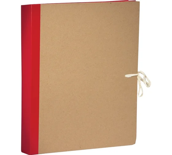 Папка архивная OfficeSpace, крафт/бумвинил, с 4 завязками, ширина корешка 50мм, ассорти