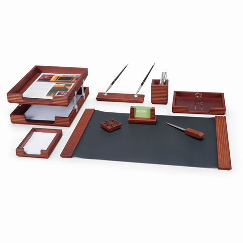 Набор настольный BESTAR "Nefertum" из дерева, 9 предметов, двойной лоток, темная вишня, 9208HDV