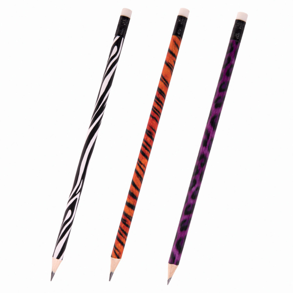 Карандаш чернографитный ЮНЛАНДИЯ "АФРИКА", 1 шт., HB, с ластиком, корпус ассорти, 181769 