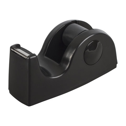 Диспенсер для клейкой ленты BRAUBERG настольный, утяжеленный, средний, черный, 11,8х5х5 см, 440142 