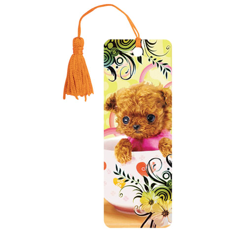 Закладка д/книг с линейкой 3D BRAUBERG, объемная, "Игрушка", декор. шнурок-завязка, 125760