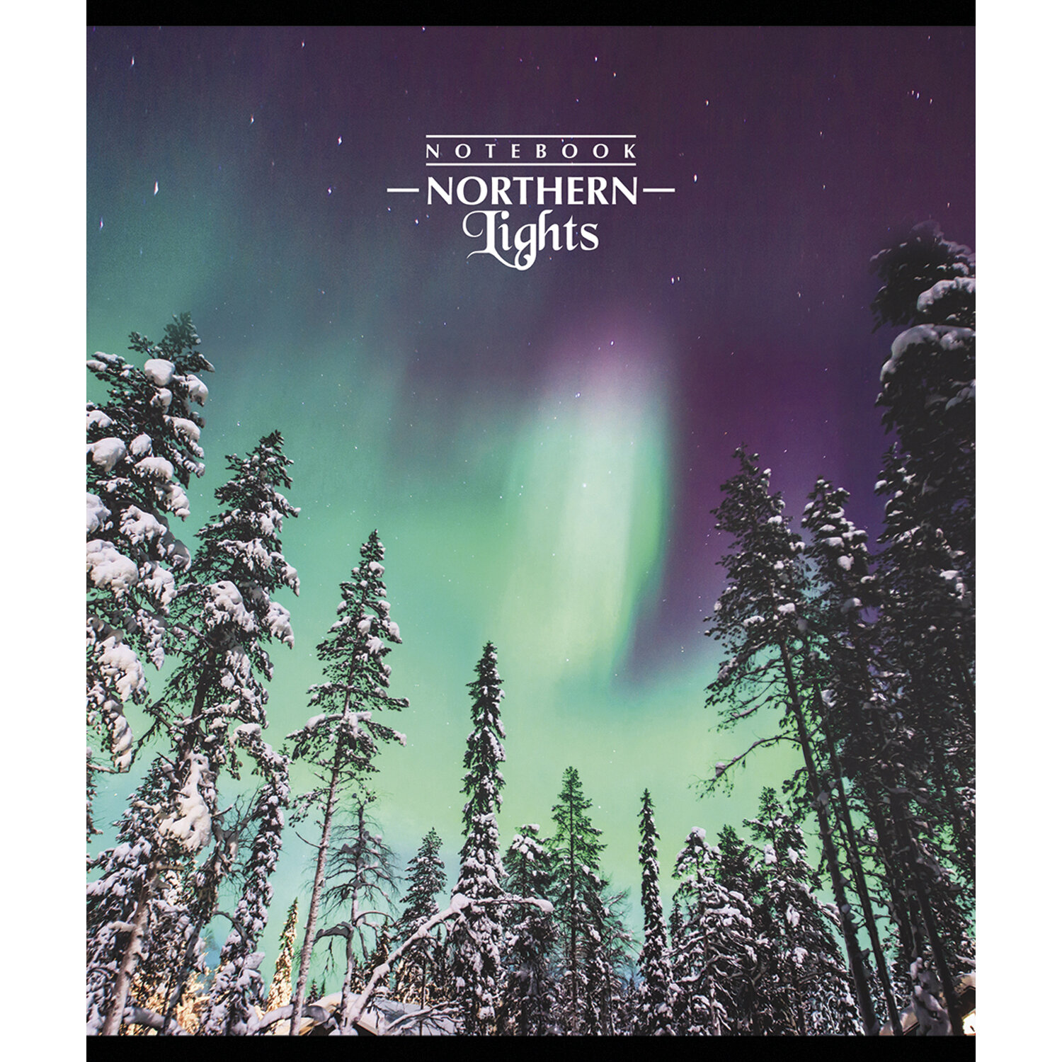 Тетрадь А5 48л. ПЗБМ скоба, клетка, фольга, выборочный TWIN лак, Северное сияние (5 видов), 029235