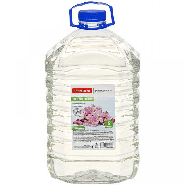 Мыло жидкое 5л OfficeClean "Proffesional. Цветочное", прозрачное, ПЭТ