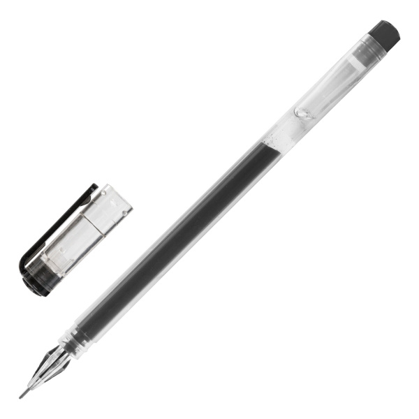 Ручка гелевая STAFF Basic GP-675, ЧЕРНАЯ,длина письма 1000м, игол.узел 0,5мм, лин.0,35мм,143675