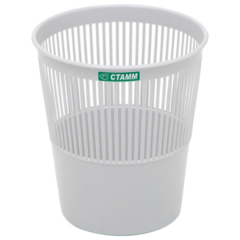 Корзина для бумаг СТАММ сетчатая, 9л, серая, КР22