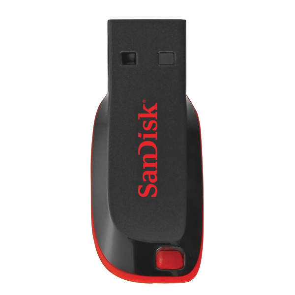 Флэш-диск SANDISK 16Gb Cruzer Blade USB 2.0, скорость чтения/записи - 15/10, черный