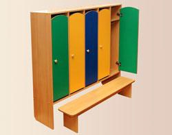 Шкаф для одежды 4-х секционный "Волна" с нишей. Габариты: 1280х352х1350мм. 