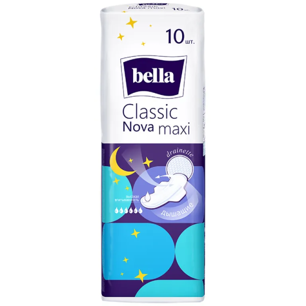 Прокладки женские гигиенические впитывающие Bella Classic Nova maxi 10