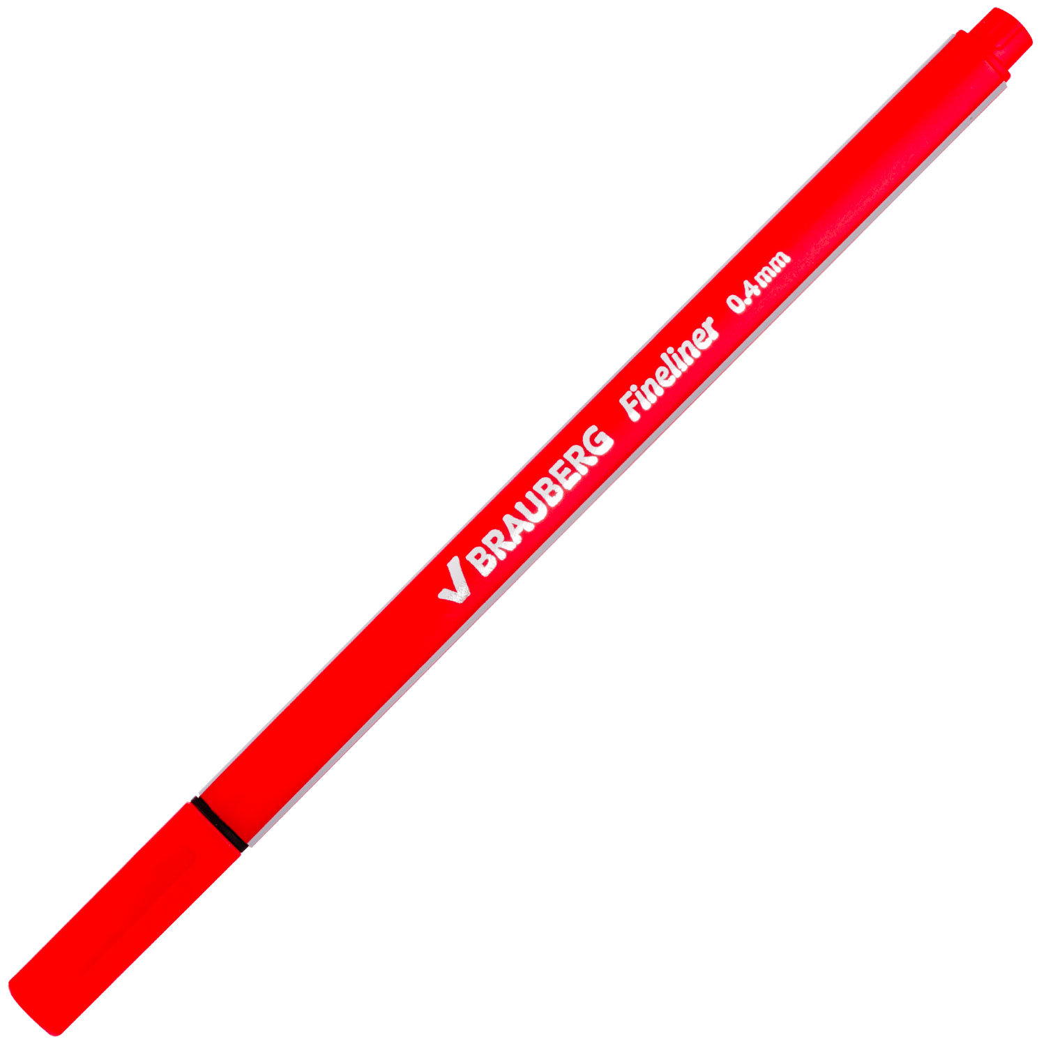 Ручка капиллярная (линер) BRAUBERG "Aero", КРАСНАЯ, трехгранная, металлический наконечник, линия пис